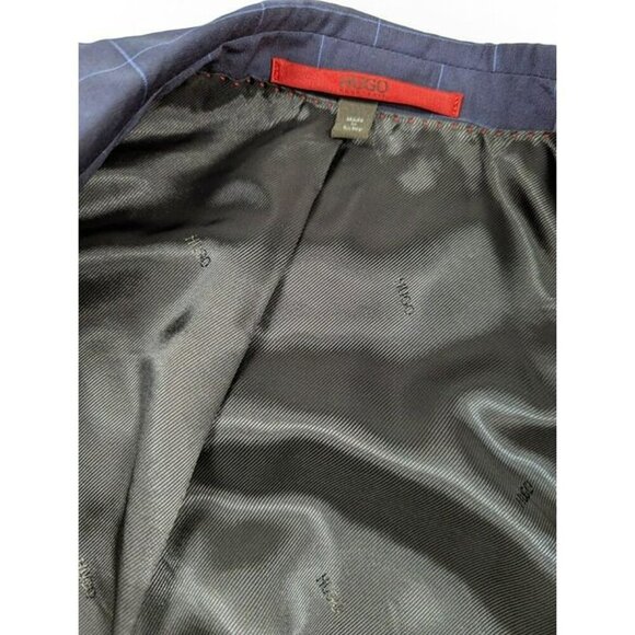 Hugo Boss Men's Dark Navy Windowpane Suit Jacket Size 34R (MSRP $445) - Picture 5 of 8